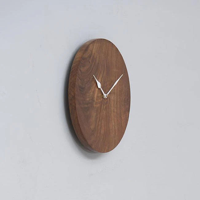 Handcrafted Solid Wood Circular Wall Clock (10" Diameter)