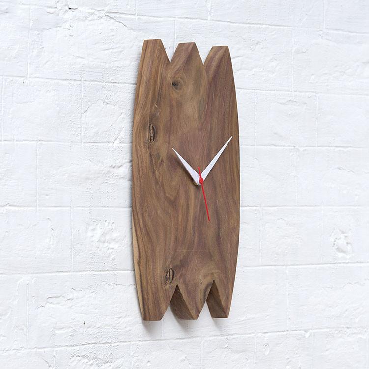 Handcrafted Solid Wood Wall Clock (14" x 6")
