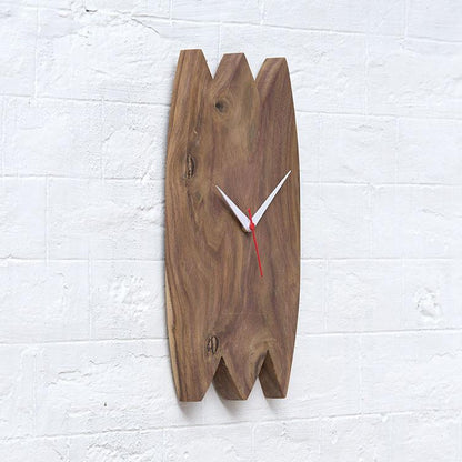 Handcrafted Solid Wood Wall Clock (14" x 6")