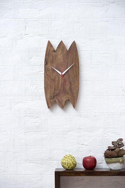 Handcrafted Solid Wood Wall Clock (14" x 6")