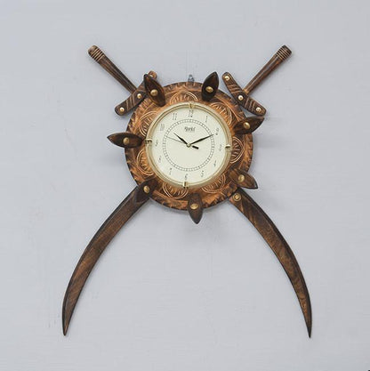 Grand Handcrafted Solid Wood Wall Clock (30" x 16")